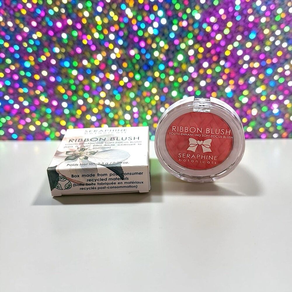 SERAPHINE BOTANICALS Ribbon Blush in Whisper (rose pink) Full Size 0.09 oz NIB - Picture 15 of 16